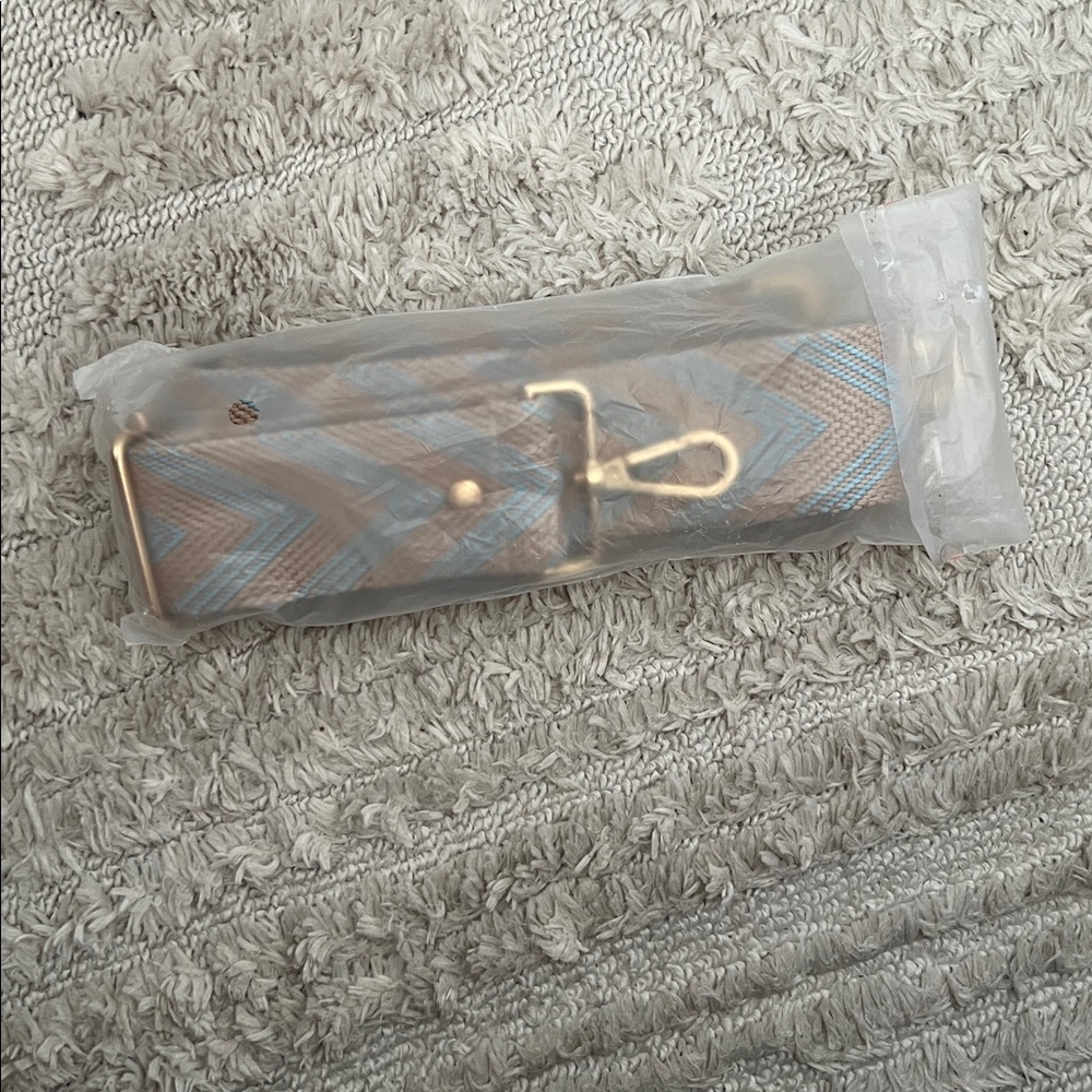 Pom Pom London Blue and Tan Chevron Strap NEW - Picture 5 of 5